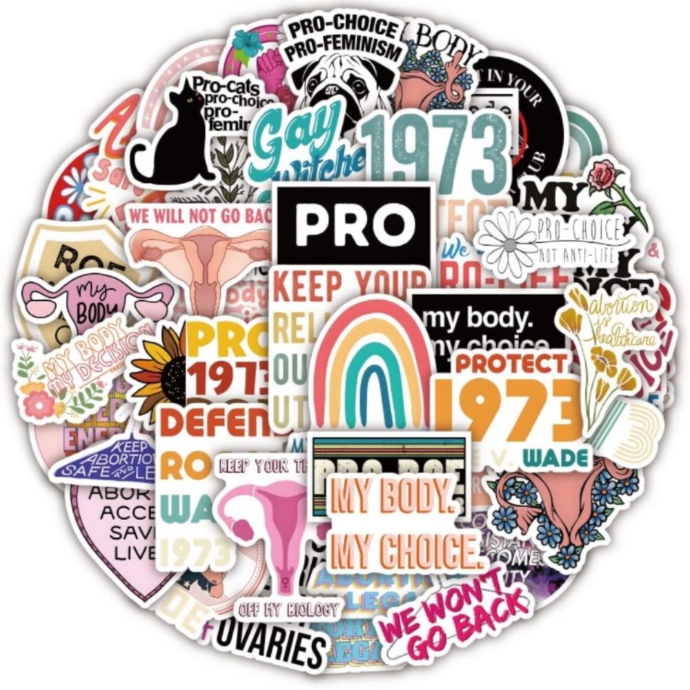 New-50 PCS Feminist Stickers Anti Abortion Stickers, Vinyl Waterproof Stickers